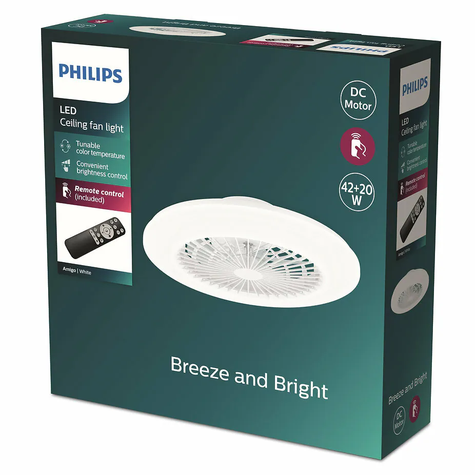 Philips Lighting Amigo Flat Fan Ceiling Light IR RD 20W+42W 飛利浦超薄風扇燈